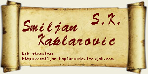 Smiljan Kaplarović vizit kartica
